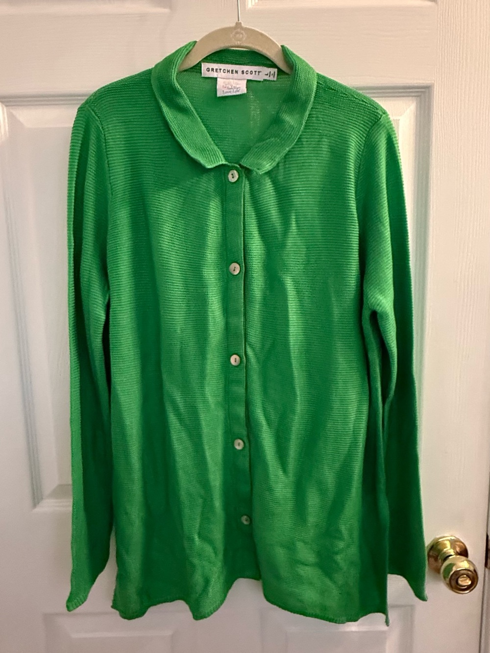 Gretchen Scott Designs Bright Green Button-Front Cardigan